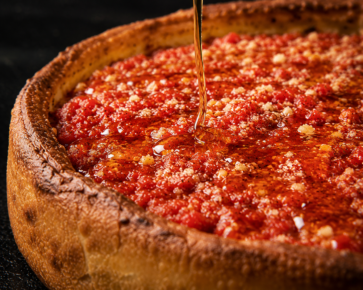 Hot Honey and Double Pepperoni — honey drizzle