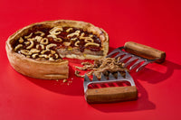 Pulled Pork Deep Dish on red background